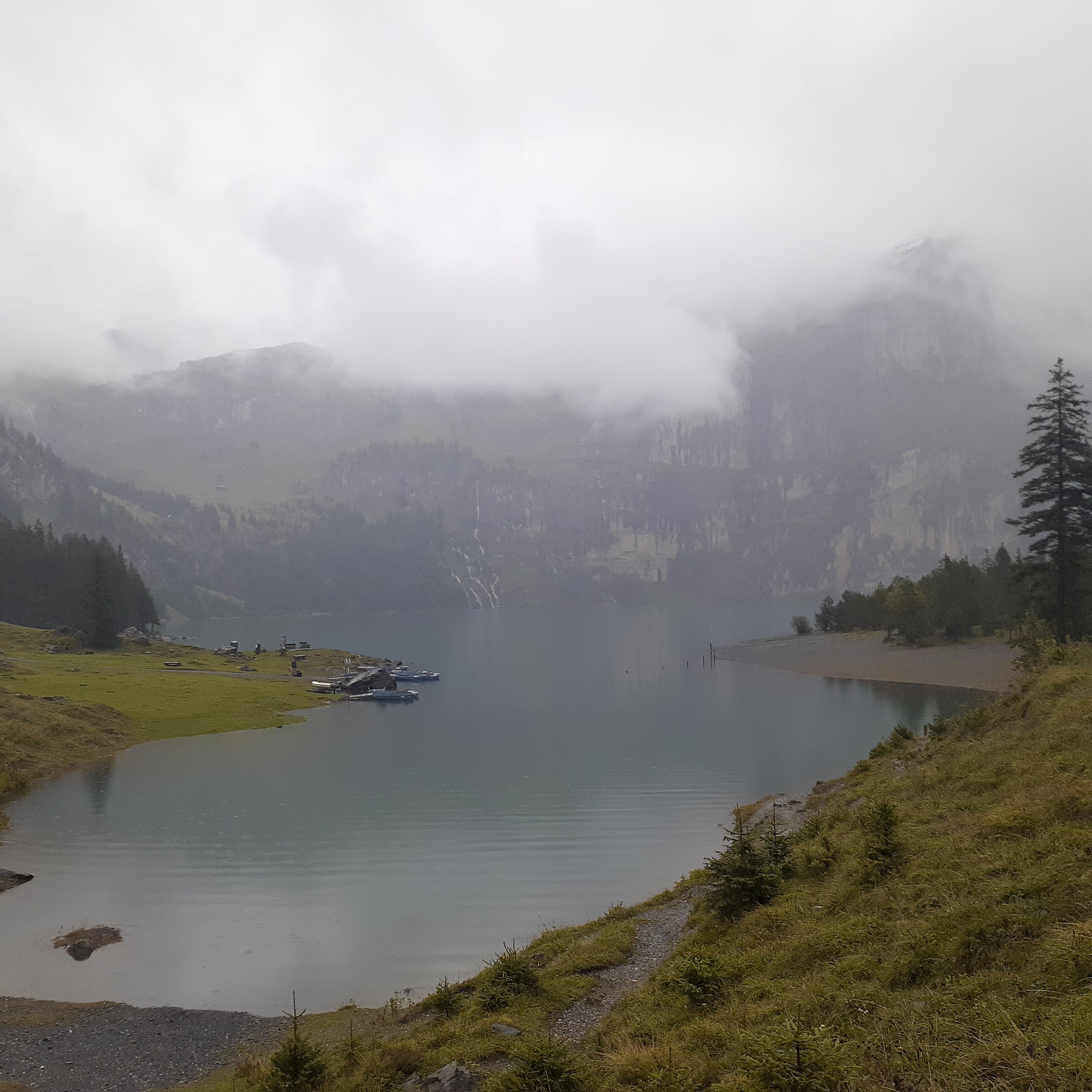 Oeschinen Lake in the clouds